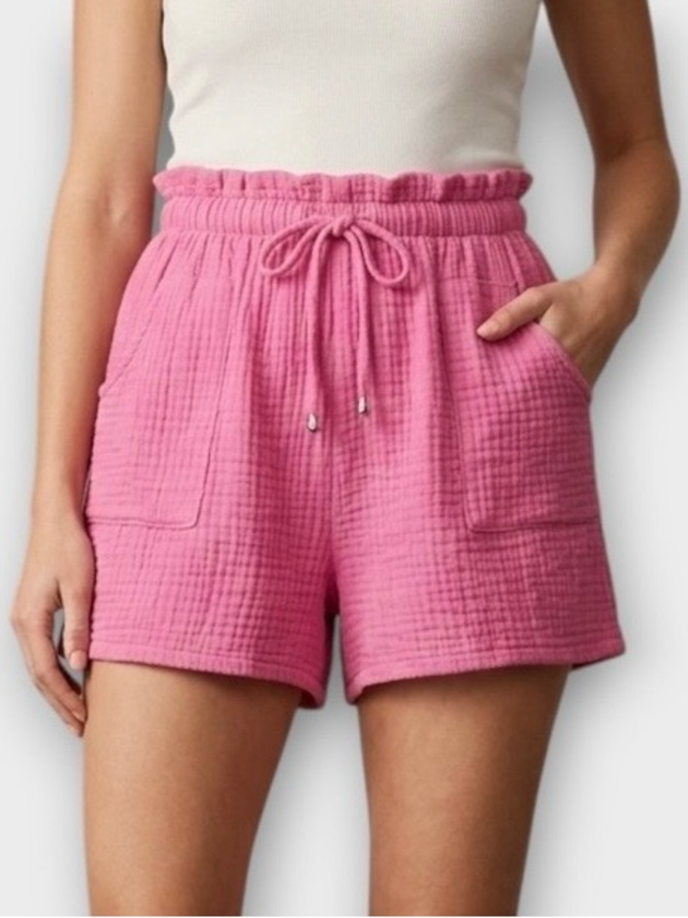 Day + Moon Cotton Gauze Short in Pink Women’s Size L